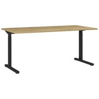 SCHREIBTISCH GW-PROFI 2.0 - Eichefarben/Schwarz, KONVENTIONELL, Holzwerkstoff/Metall (160/70/80cm) - Germania