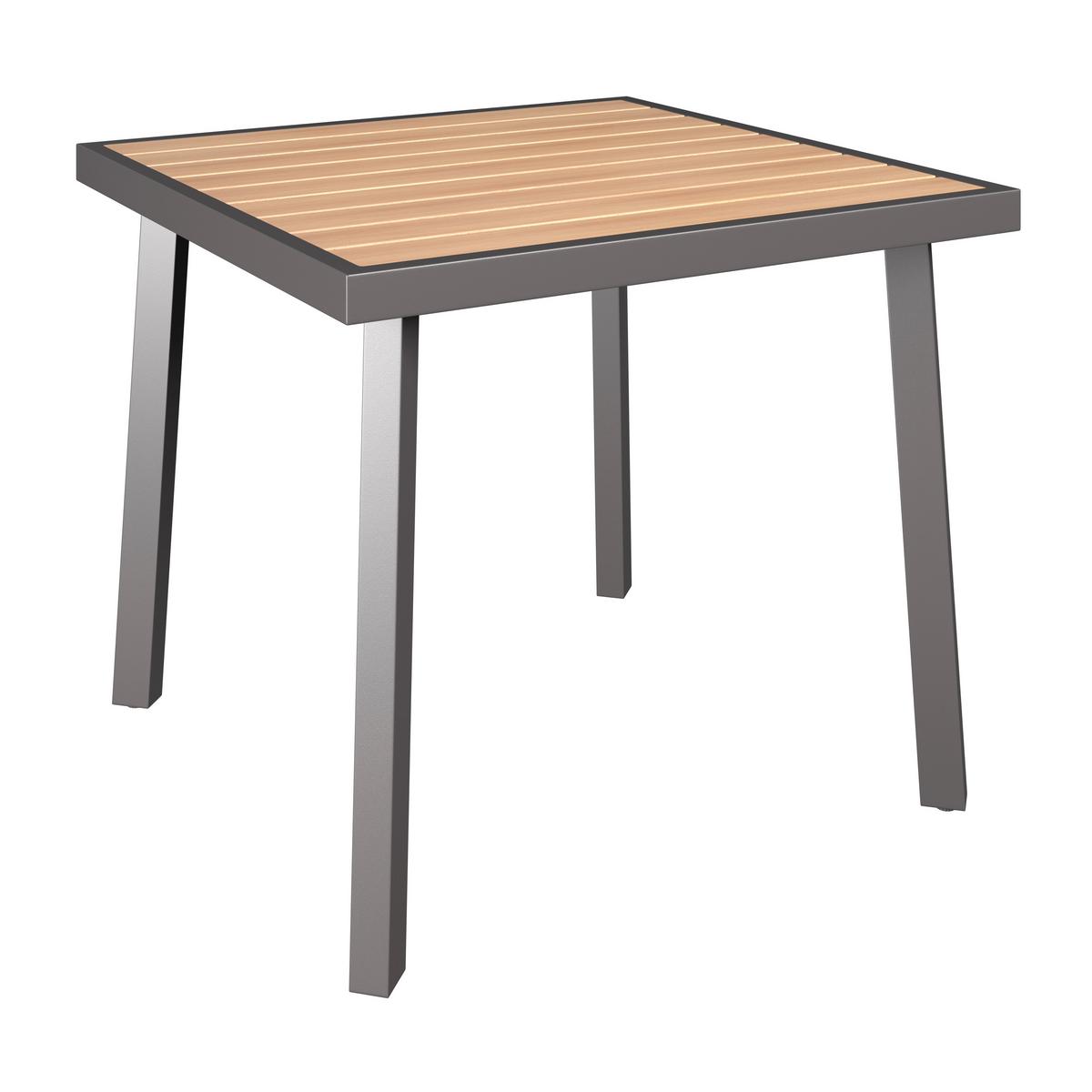 Gartentischgruppe Washington 1 Naturfarben/Grau, 5-teilig - Dunkelgrau/Naturfarben, Basics, Kunststoff/Textil (89/89/75cm)