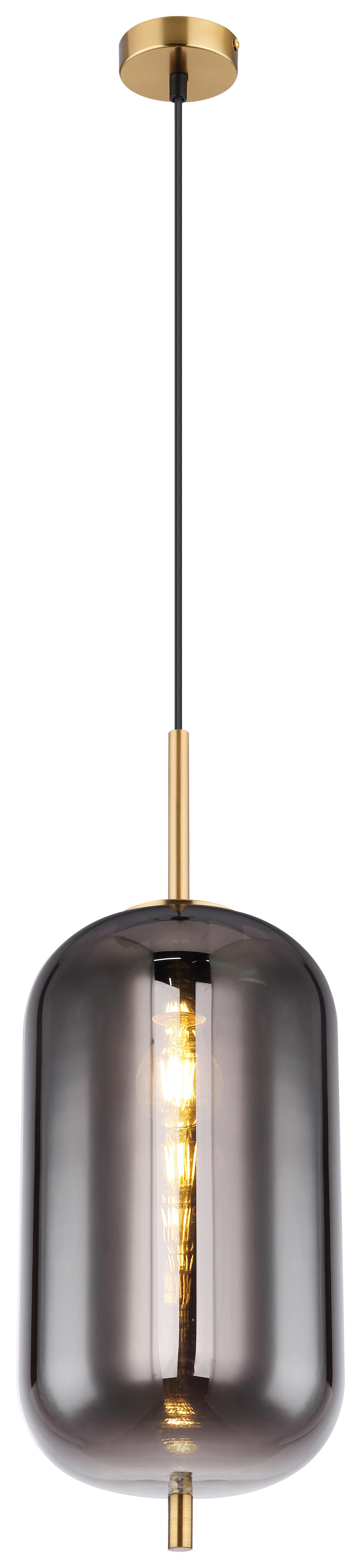 Hängeleuchte Blacky I in Messingfarben max. 60 Watt - Messingfarben, Design, Glas/Metall (22/120cm) - Globo