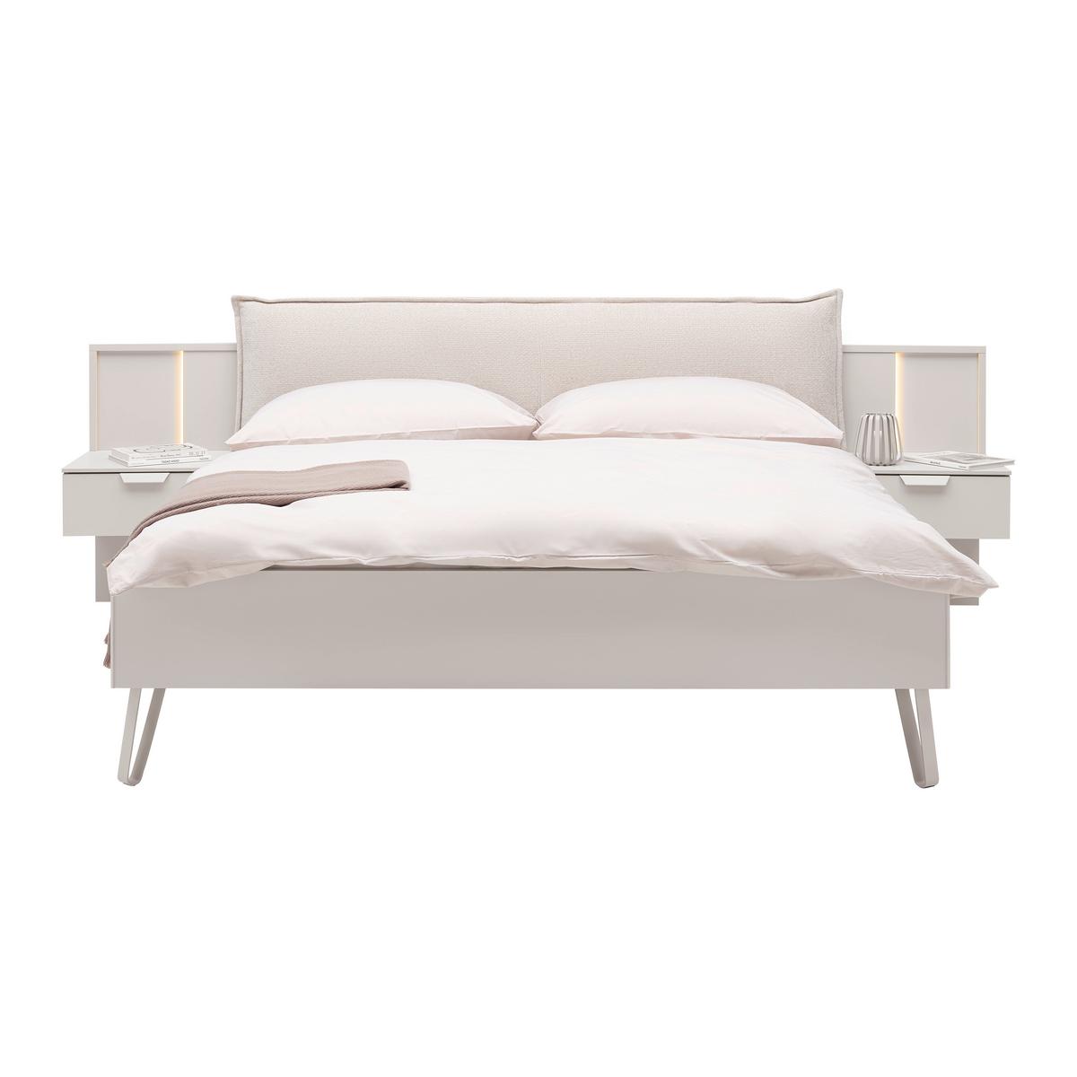 Bettanlage Briona Creme ca. 180x200cm - Champagner/Creme, KONVENTIONELL, Holzwerkstoff/Textil (180/200cm) - Premium Living