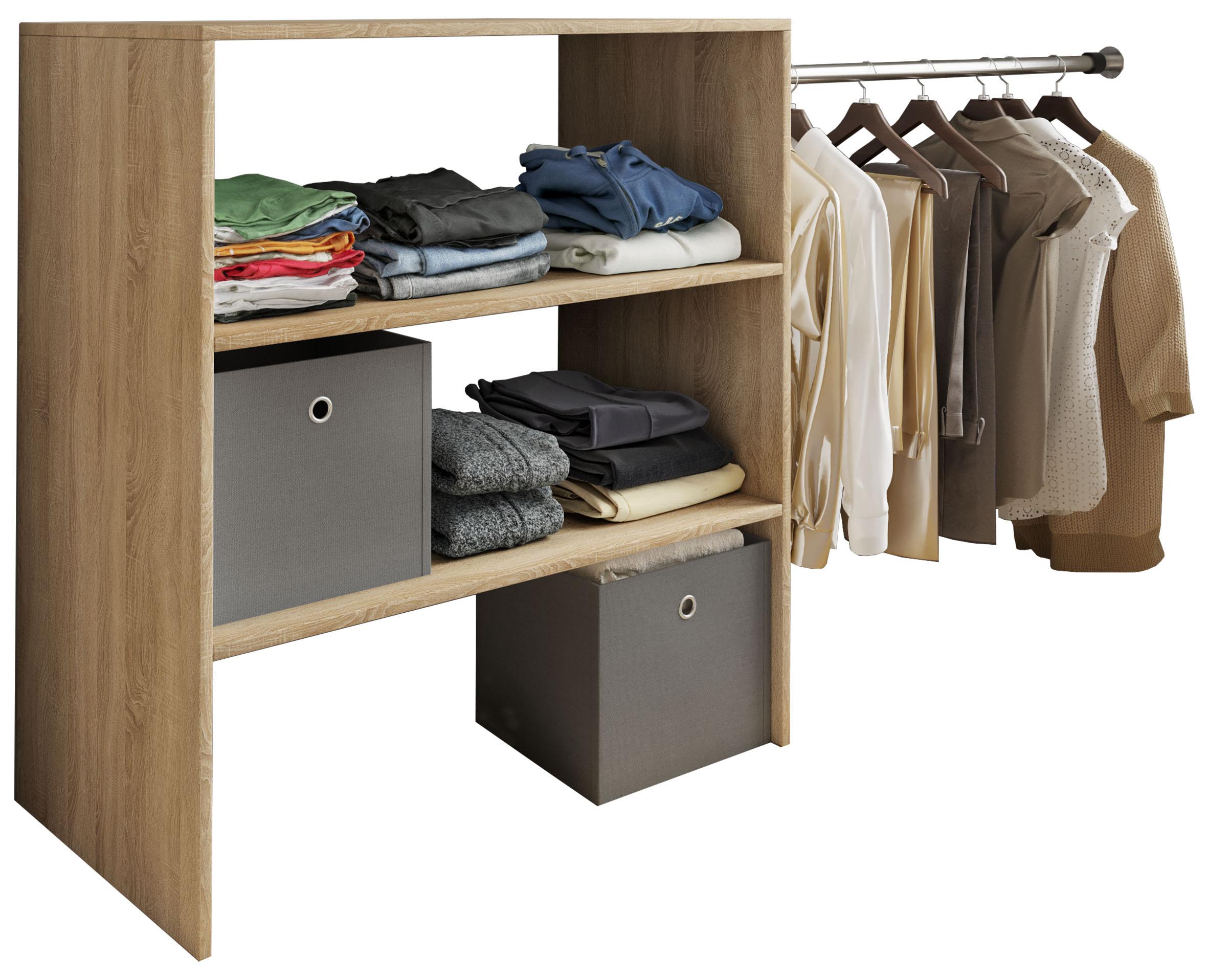 Regal Dacho, Hrast - hrast sonoma, Basics, kovina/leseni material (90/100/50cm) - MID.YOU