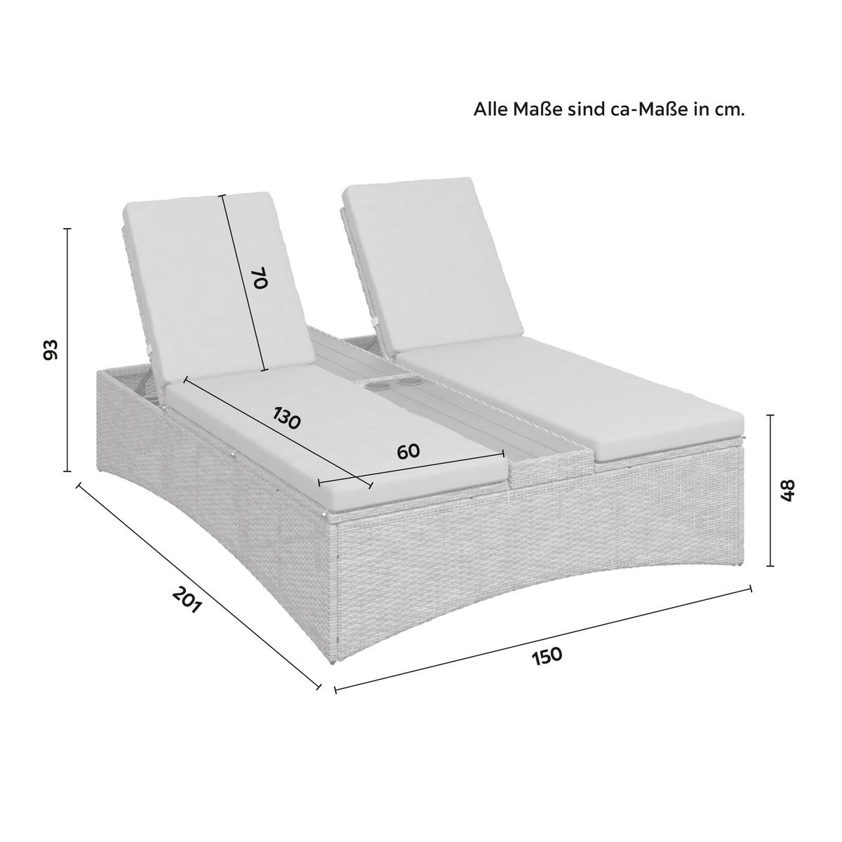 Ležaljka Monero - krem, Moderno, drvo/metal (203/155/150cm) - Bessagi Garden