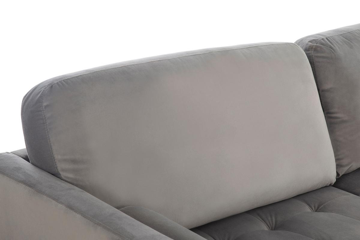 Trosed Janina, Siva, Žamet - siva/črna, Moderno, tekstil/les (211/88/89cm) - P & B