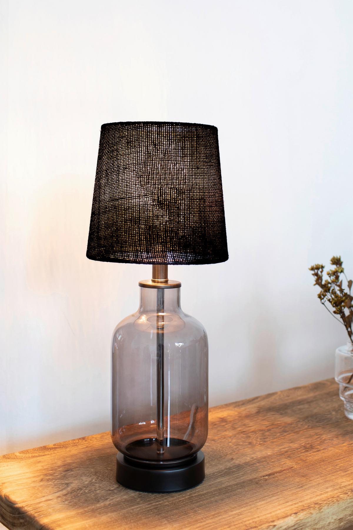Tischleuchte Costero max. 40 Watt - Schwarz, Basics, Glas/Naturmaterialien (17/17/43cm) - Markslöjd