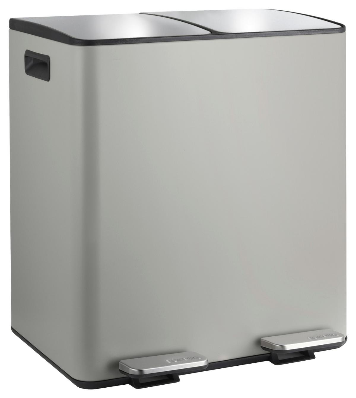 Treteimer Aliya Matt-Taupe - Taupe/Schwarz, Basics, Kunststoff/Metall (45/30/51cm) - Spirella