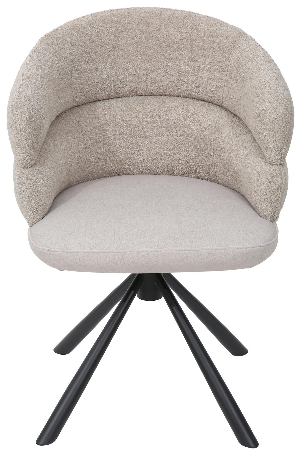Armlehnstuhl Malia Beige - Hellbraun/Beige, MODERN, Textil/Metall (58/83/62cm) - Premium Living