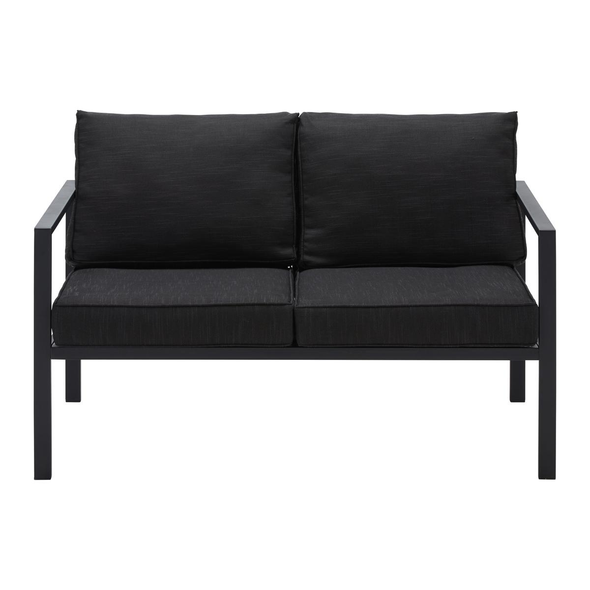 KOMPLET MEBLI TARASOWYCH ARIANNA - czarny, Modern, tworzywo sztuczne/metal (120/70/72cm) - Bessagi Garden