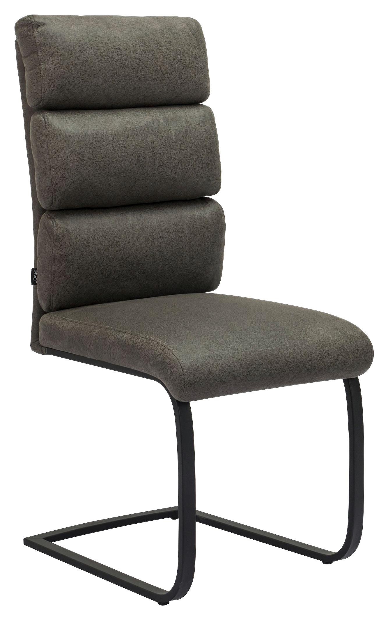 KRZESŁO NA PŁOZIE OSTIA - czarny/szary, Design, metal/tkanina (47/106/63cm) - Novel