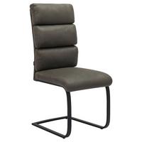 KRZESŁO NA PŁOZIE OSTIA - czarny/szary, Design, metal/tkanina (47/106/63cm) - Novel