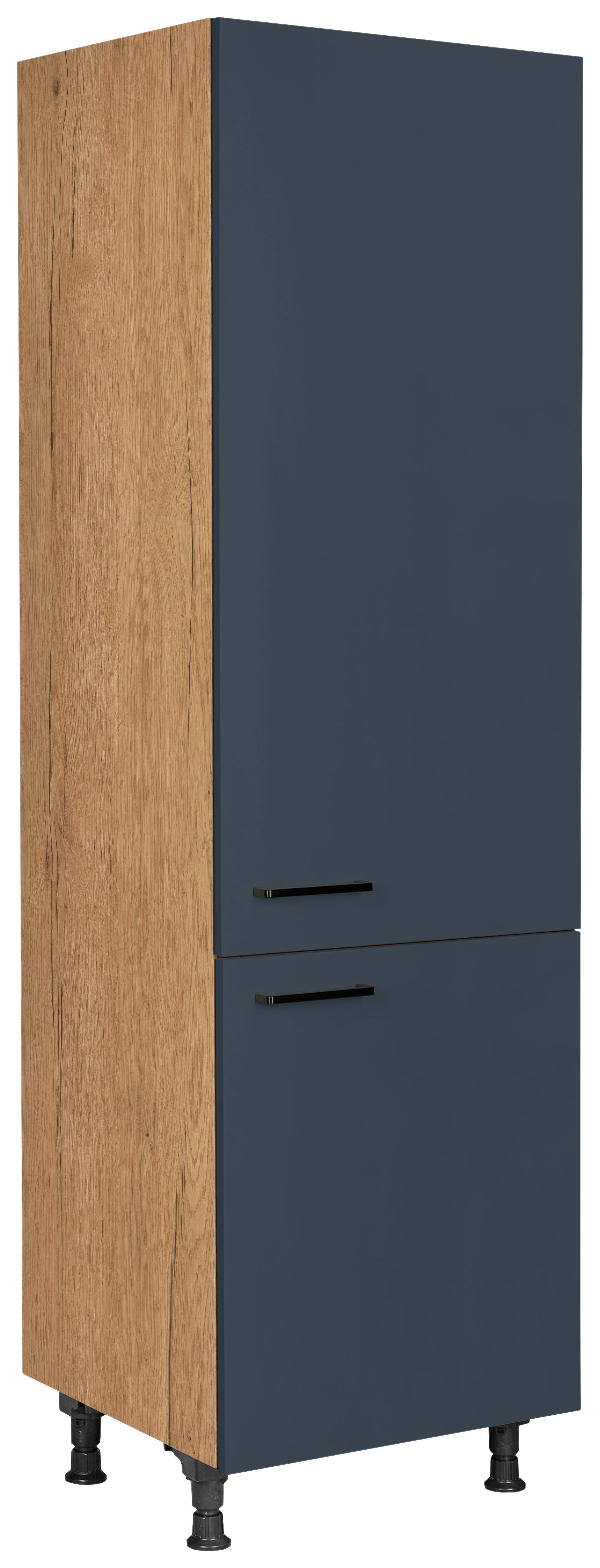 Geräteumbauschrank Easytouch Blau - Blau/Eichefarben, MODERN, Holzwerkstoff/Metall (60/216,6/58cm) - Nobilia