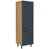 Geräteumbauschrank Easytouch Blau - Blau/Eichefarben, MODERN, Holzwerkstoff/Metall (60/216,6/58cm) - Nobilia