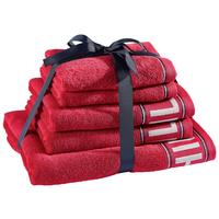 ZESTAW RĘCZNIKÓW FROTTE DEGREE RED - czerwony, Basics, tkanina - Tommy Hilfiger