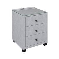 Noćni Ormarić Elysia - svijetlo siva, Trend, staklo/drvni materijal (48/68/45,5cm) - Premium Living