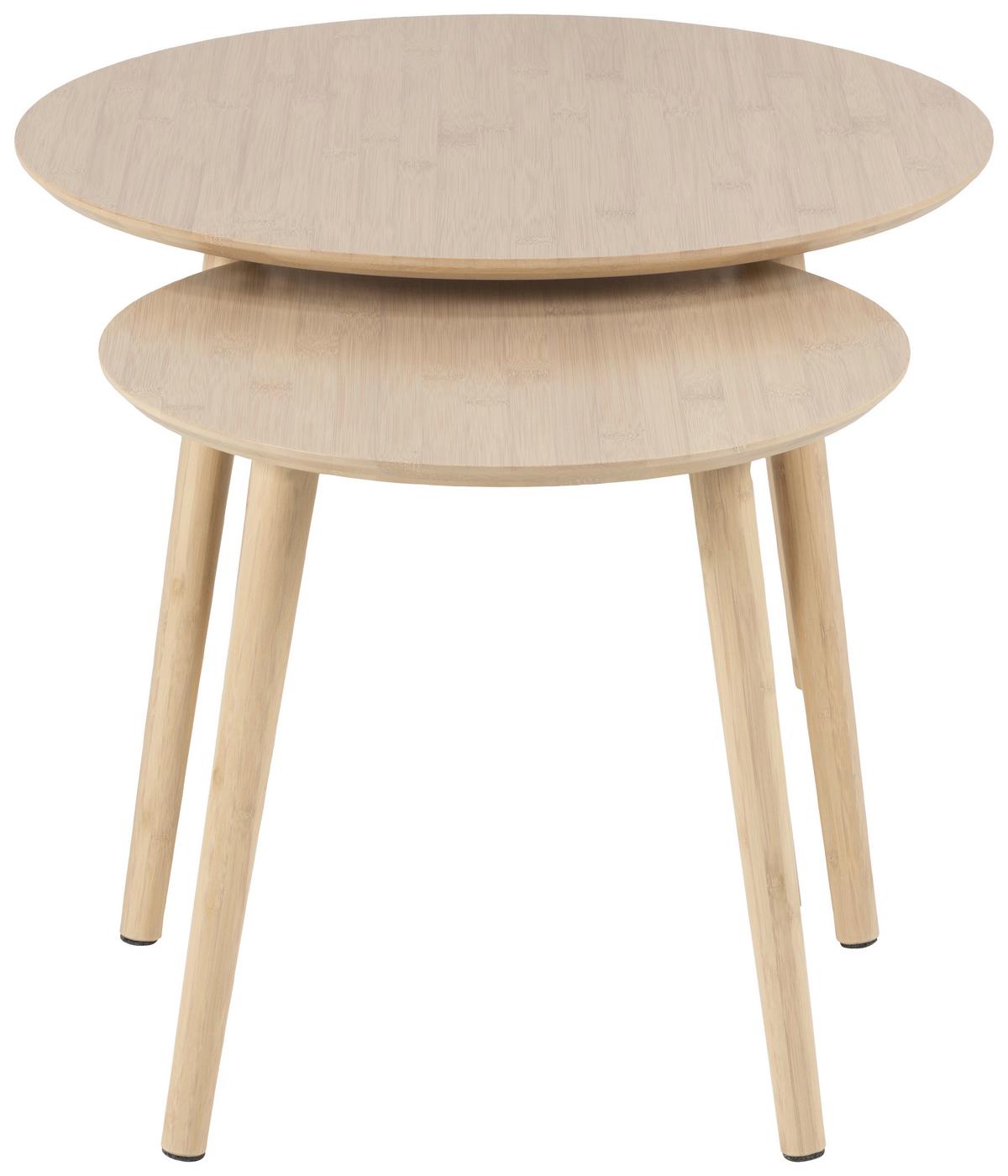 ZESTAW STOLIKÓW KAWOWYCH ROSLIN - kolor naturalny, Design, drewno (60/60/45cm)