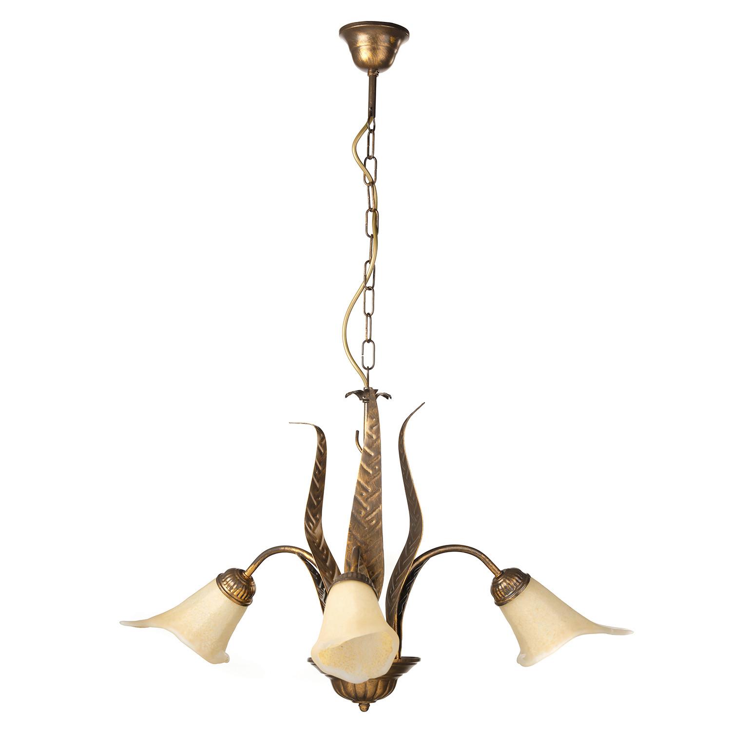 Kronleuchter Alga Bronzefarben max. 22 Watt - Bronzefarben, KONVENTIONELL, Glas/Metall (65/65/100cm)