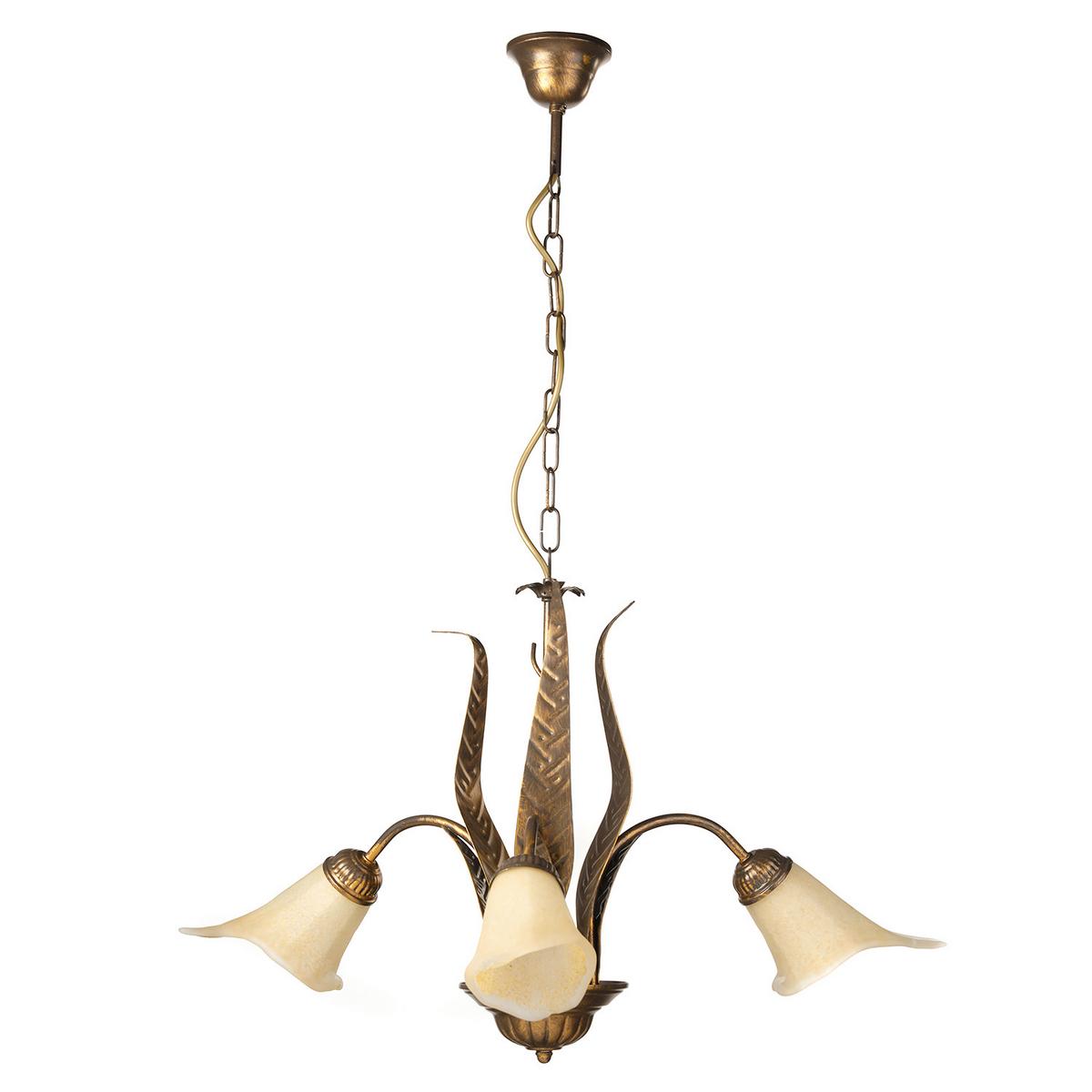 Kronleuchter Alga Bronzefarben max. 22 Watt - Bronzefarben, KONVENTIONELL, Glas/Metall (65/65/100cm)