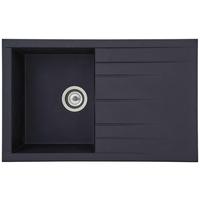 Einbauspüle Houston ca. 80x21x50 cm Schwarz - Schwarz, Trend, Glas/Kunststoff (80/21/50cm) - Respekta