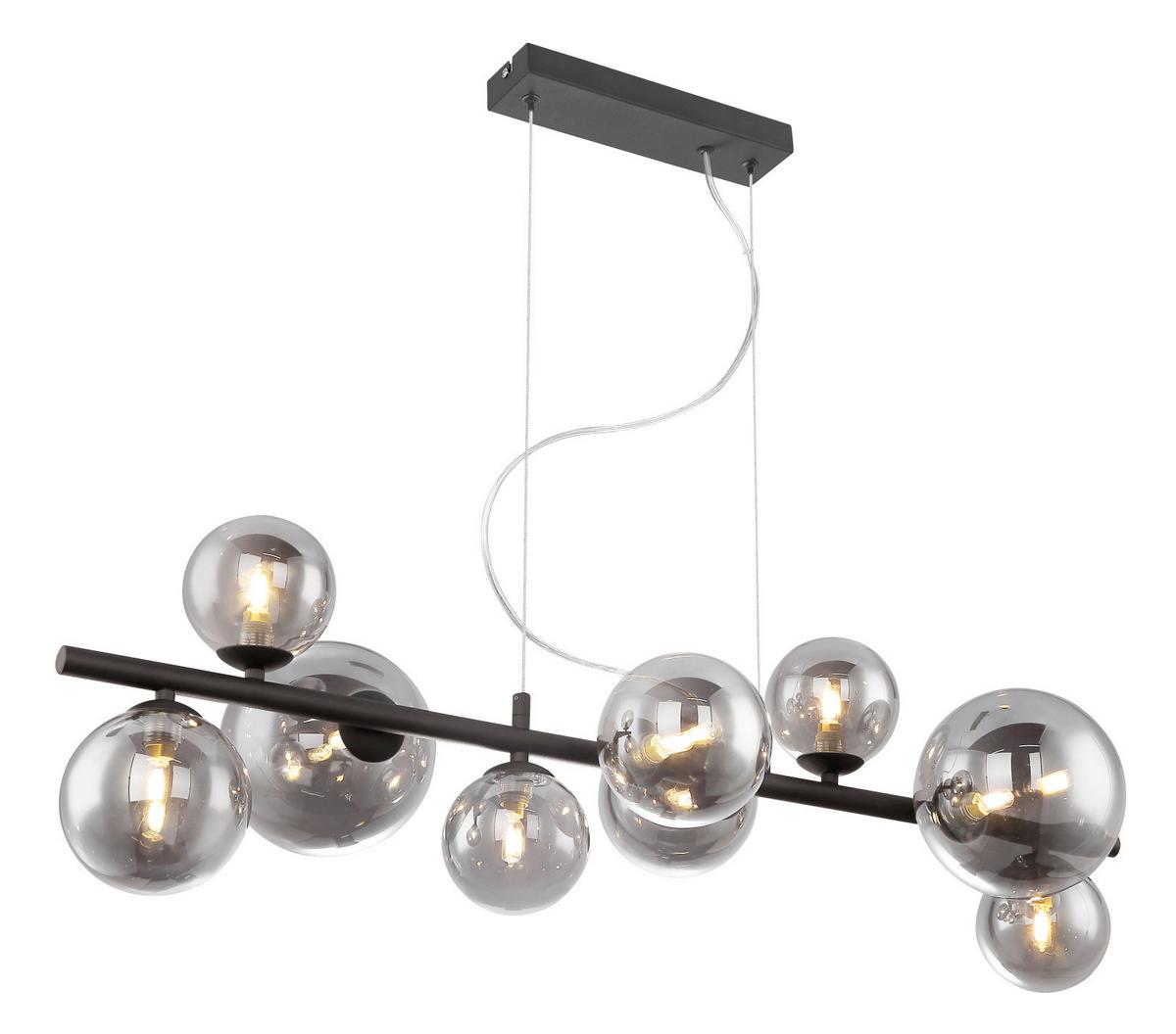 LED-Hängeleuchte Riha max. 3,5 Watt - Schwarz, Design, Glas/Metall (86/36/120cm) - Globo