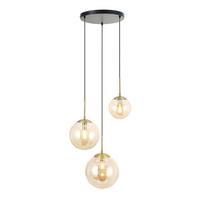 LAMPA WISZĄCA MARA - kolor bursztynowy/czarny, Trend, metal/szkło (46/40/120cm) - Novel