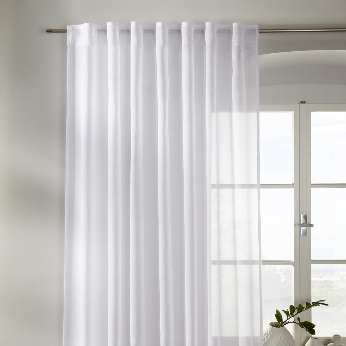 Kombivorhang Leo in Transparent, 2 Stk. - Weiss, Konventionell, Textil (140/255cm) - Premium Living