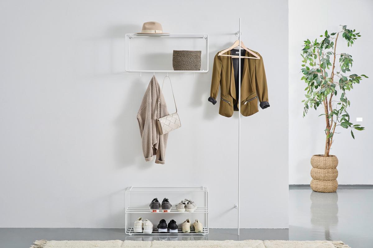 REGAŁ NA BUTY STABILO - biały, Design, metal (73/40/28,5cm) - MID.YOU