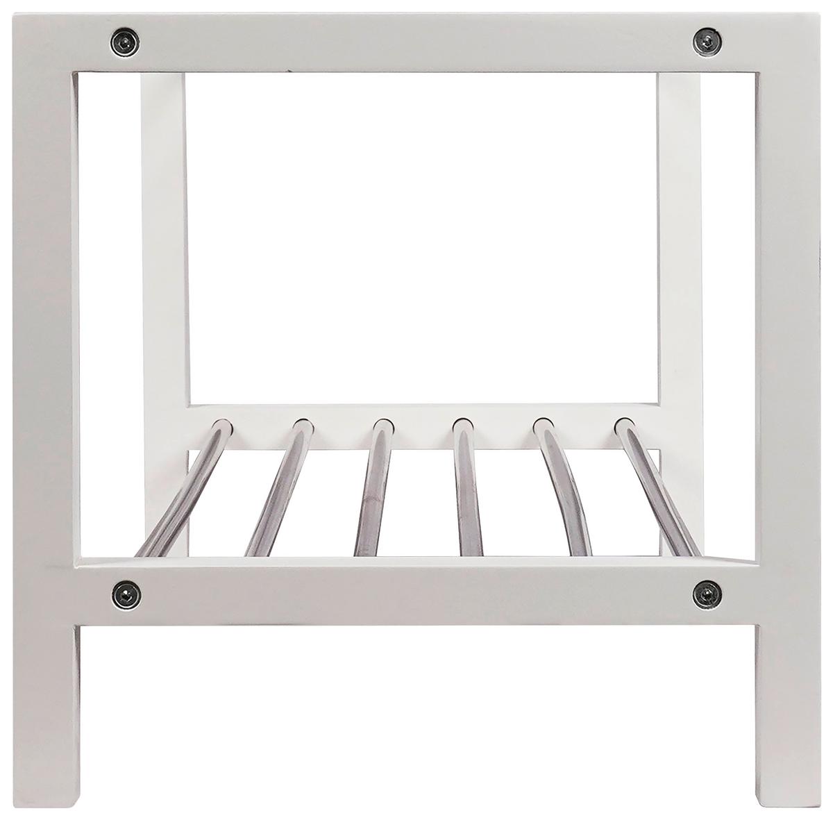 REGAŁ NA BUTY MARINA - kolor stalowy/biały, Basics, materiał drewnopochodny/metal (81/34/34cm) - Carryhome