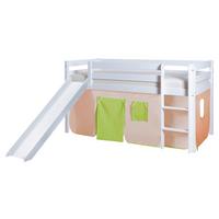 Spielbett "Manuel",aus Kiefer, grün/weiß/beige - Beige/Weiß, Natur, Holz (90/200cm) - MID.YOU