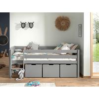 Hochbett Pino mit 3 Schubkästen ca. 90x200cm Grau - Grau, MODERN, Holz/Holzwerkstoff (90/200cm) - Vipack
