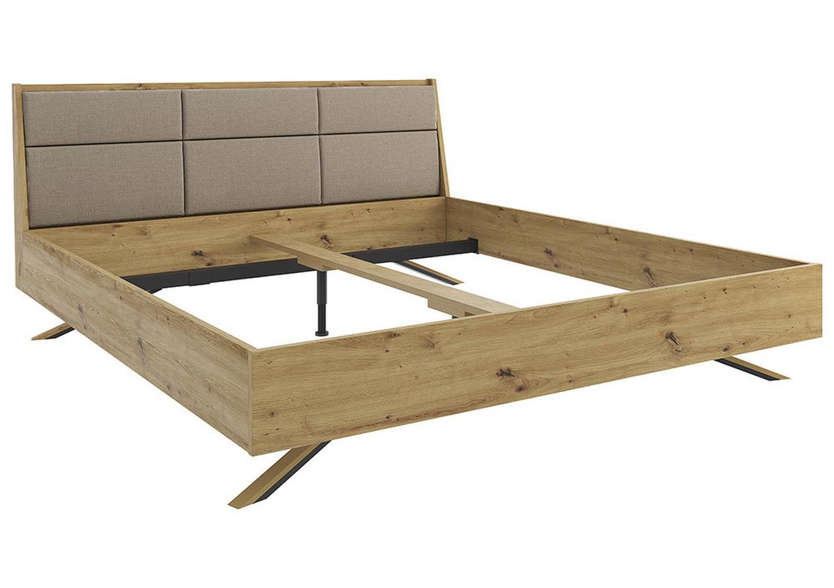 Polsterbett Dormio ca. 180x200 cm Eichefarben/Braun - Eichefarben/Schwarz, MODERN, Holz/Textil (180/200cm) - Bessagi Home