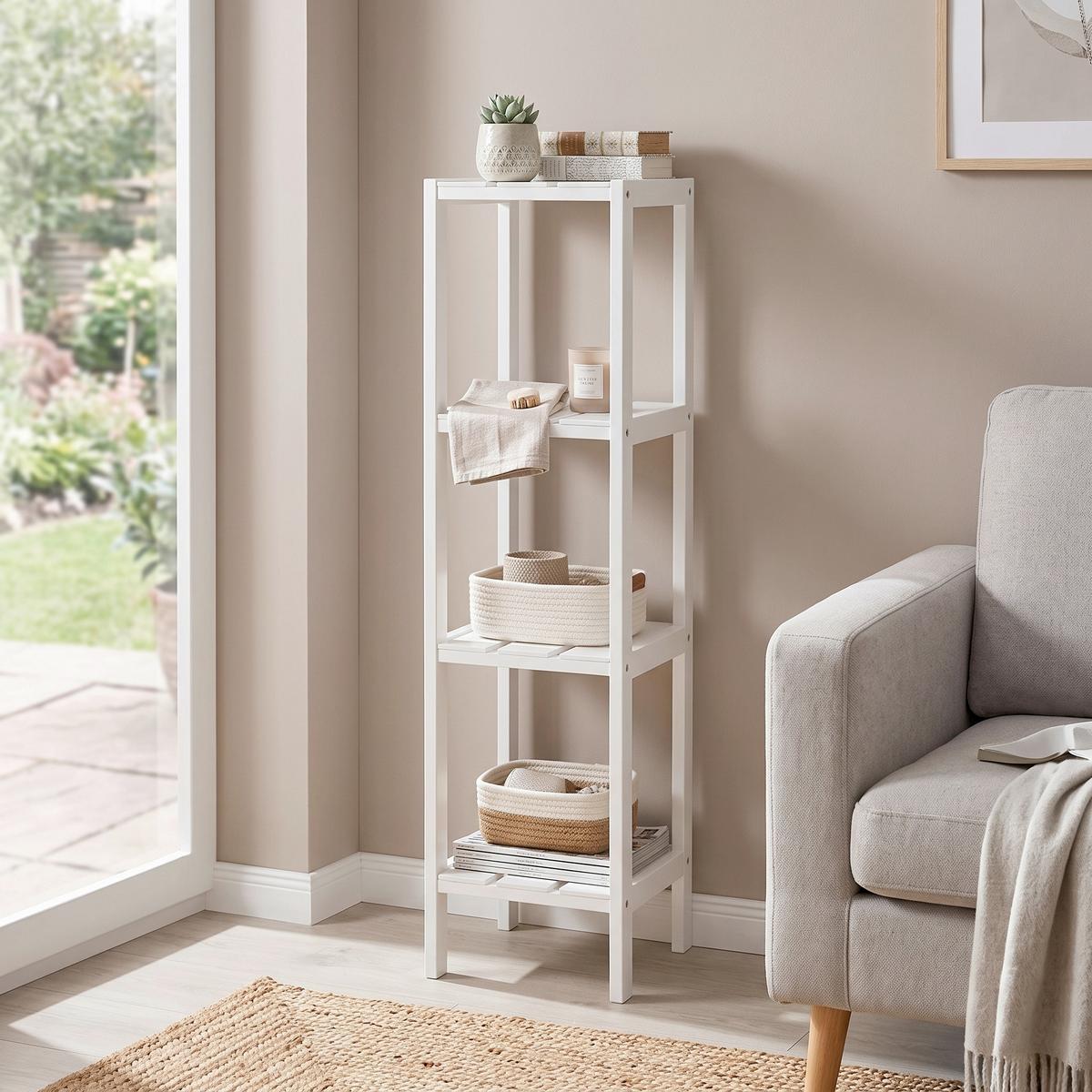 Standregal Weiß - Weiß, Basics, Holz (22/22/92cm) - Zeller Present