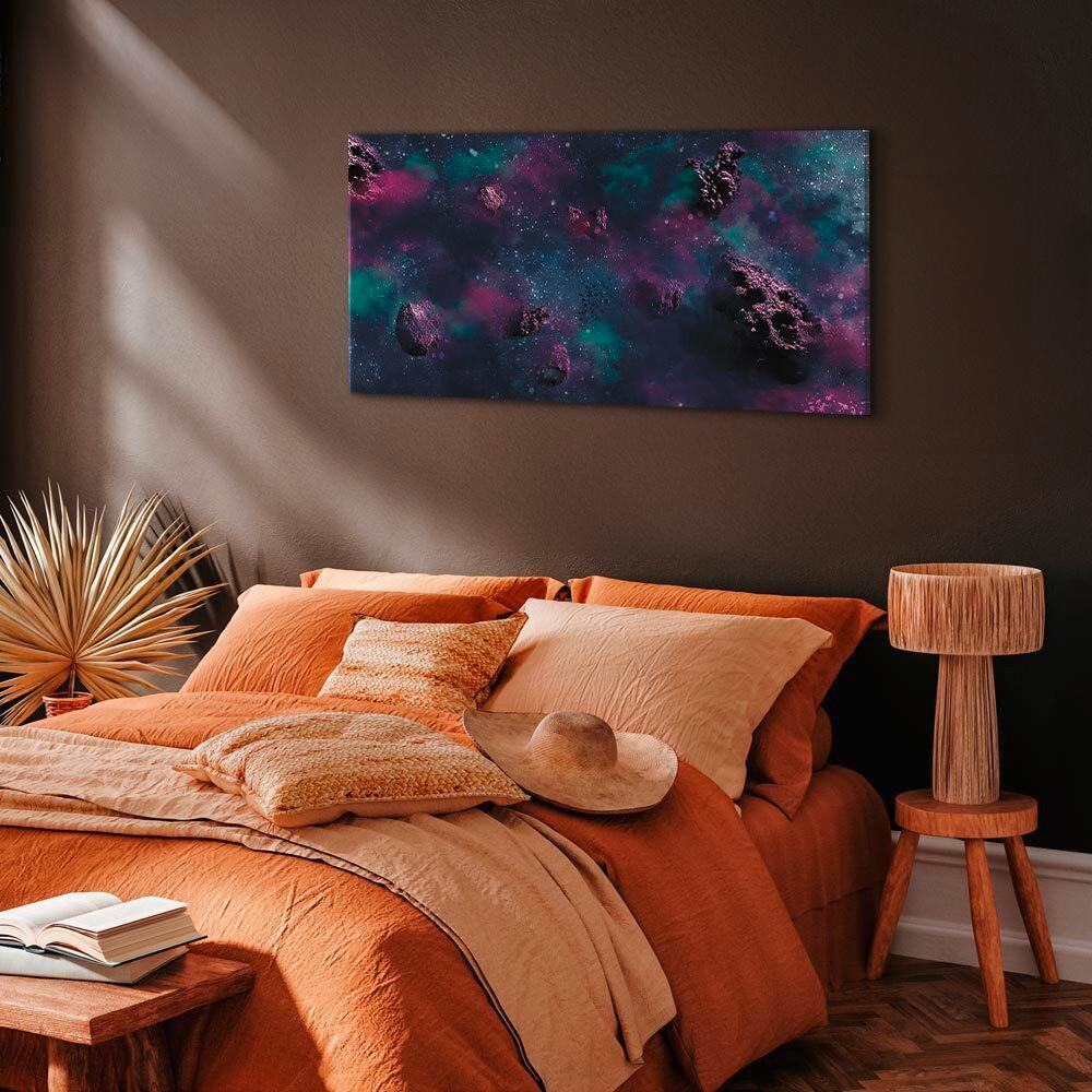 Slika Na Platnu Endless Space - vijolična/temno modra, Basics, tekstil/les (120/60/1,2cm) - artgeist