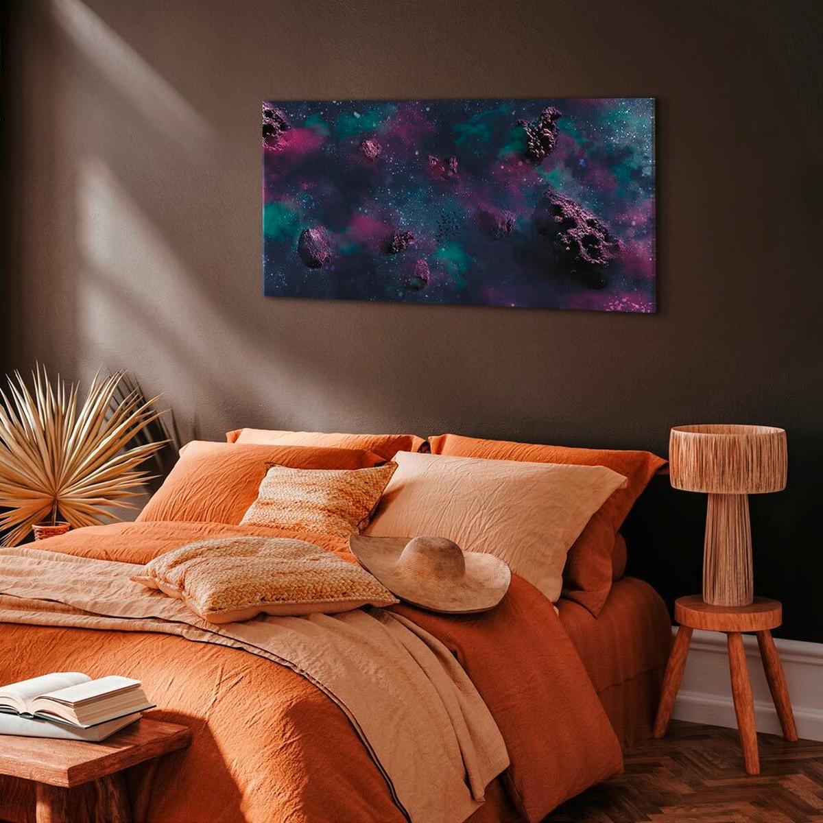 Slika Na Platnu Endless Space - vijolična/temno modra, Basics, tekstil/les (120/60/1,2cm) - artgeist
