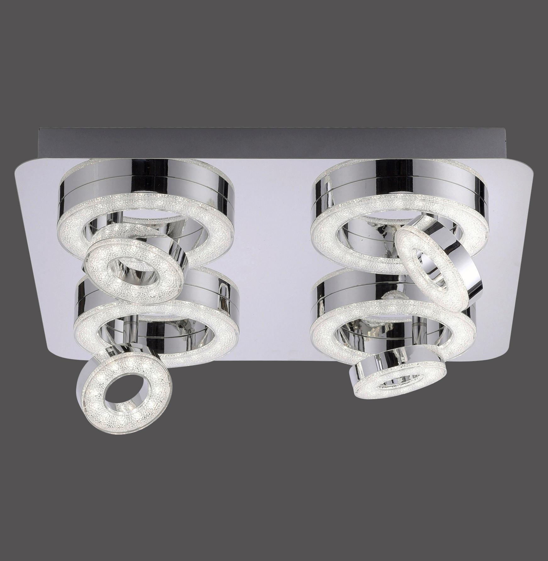 LED-Deckenleuchte Lolasmart Silberfarben max. 25 Watt - Silberfarben, KONVENTIONELL, Metall (40/40/15cm)