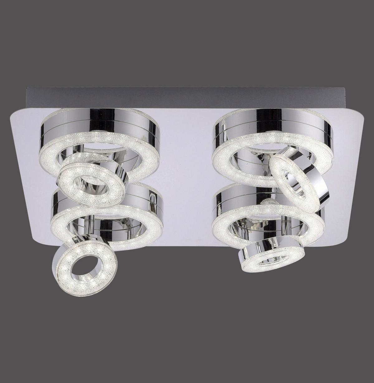 LED-Deckenleuchte Lolasmart Silberfarben max. 25 Watt - Silberfarben, KONVENTIONELL, Metall (40/40/15cm)