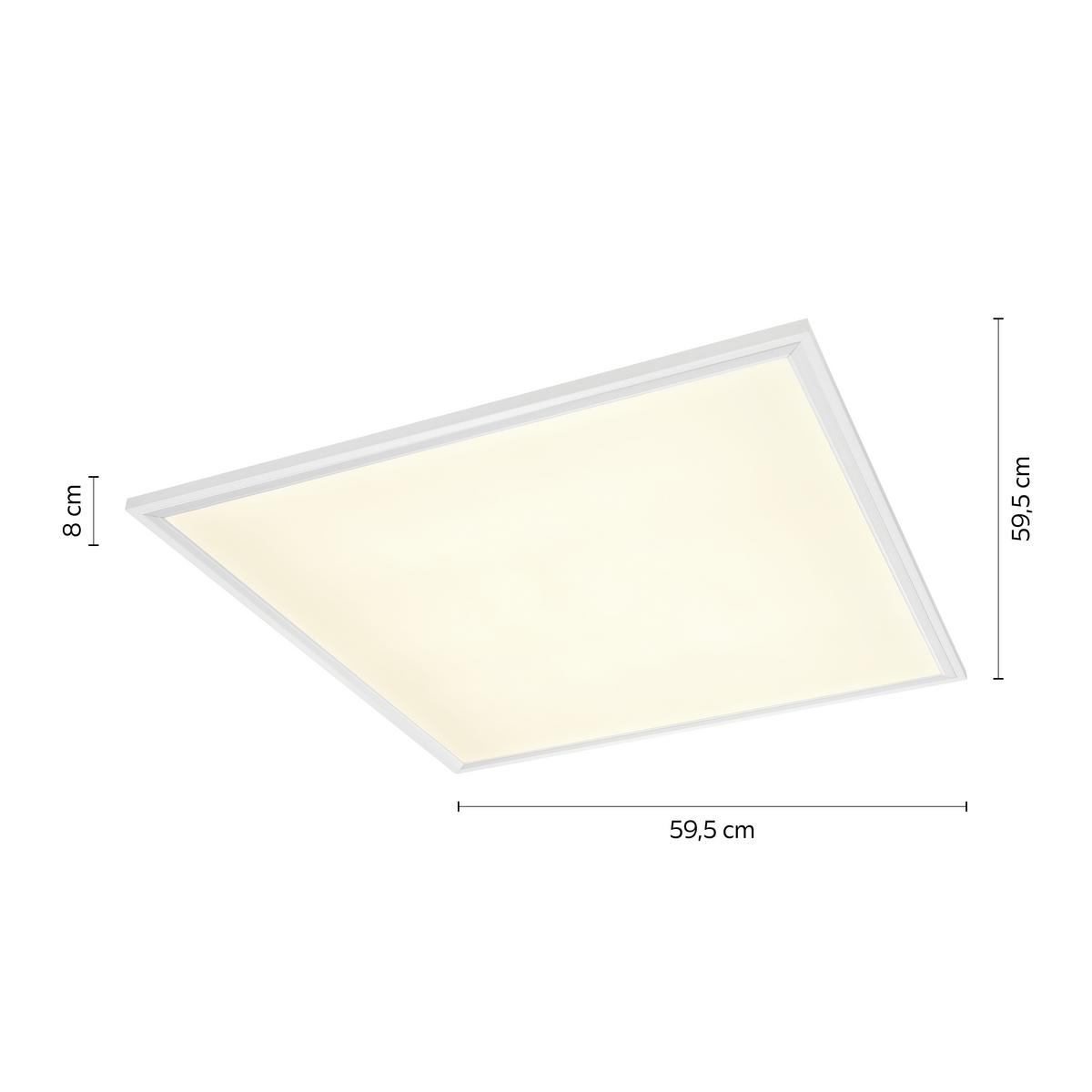 LED Mennyezeti Lámpa Cornelius - fehér, Modern, műanyag/fém (59,5/59,5/8cm) - Premium Living