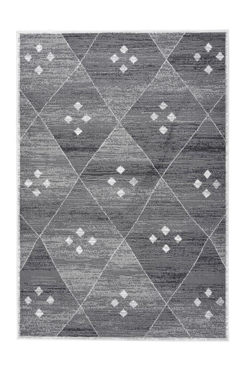Läufer Vancouver 510 Grau/weiss 80x150 - Weiss/Grau, Basics, Textil (80/150cm) - Kayoom