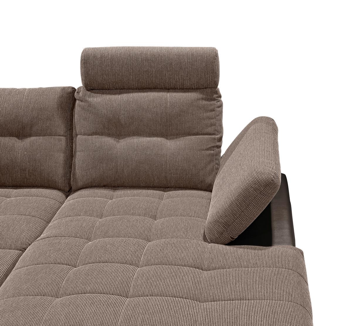 Wohnlandschaft Jakarta U inkl. Kissen Braun - Hellbraun/Dunkelbraun, MODERN, Holzwerkstoff/Textil (218/324/170cm) - MID.YOU