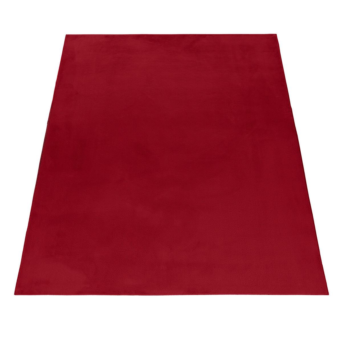 Hochflorteppich Pouffy Rot ca. 140x200cm - Rot, Basics, Textil (140/200cm)