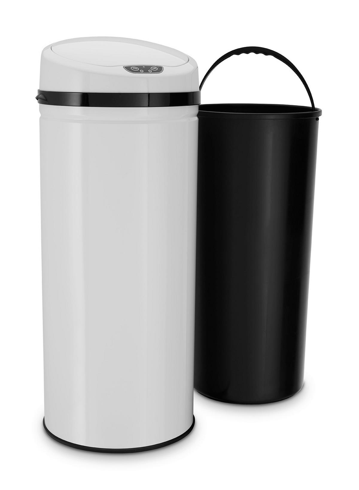 Coș gunoi Sensor cca. 42 l - alb/negru, Trend, plastic/metal (31/31/79,5cm) - Echtwerk