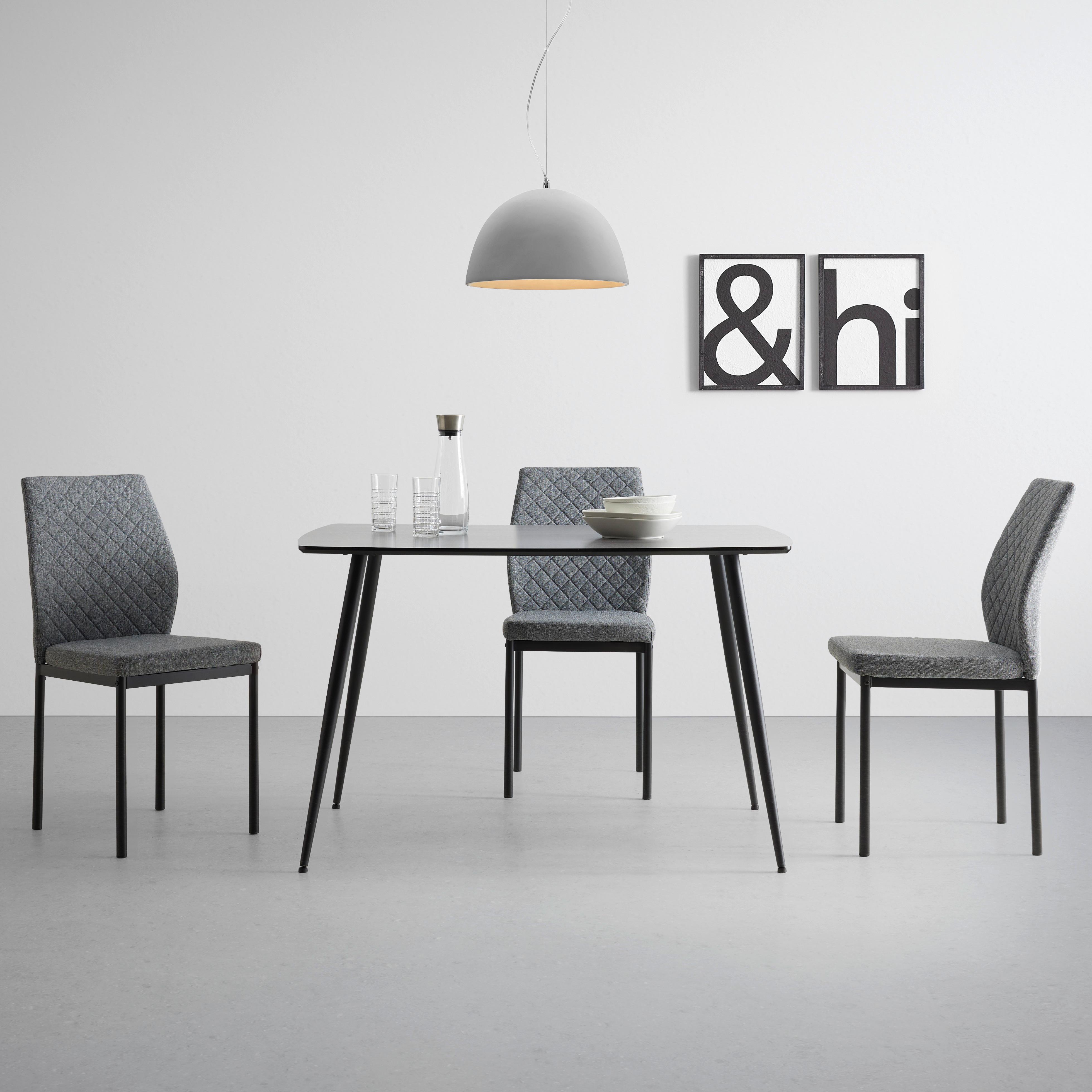 STOL MIA -BASED- - grå/svart, Basics, metall/textil (44/90/56cm) - Based