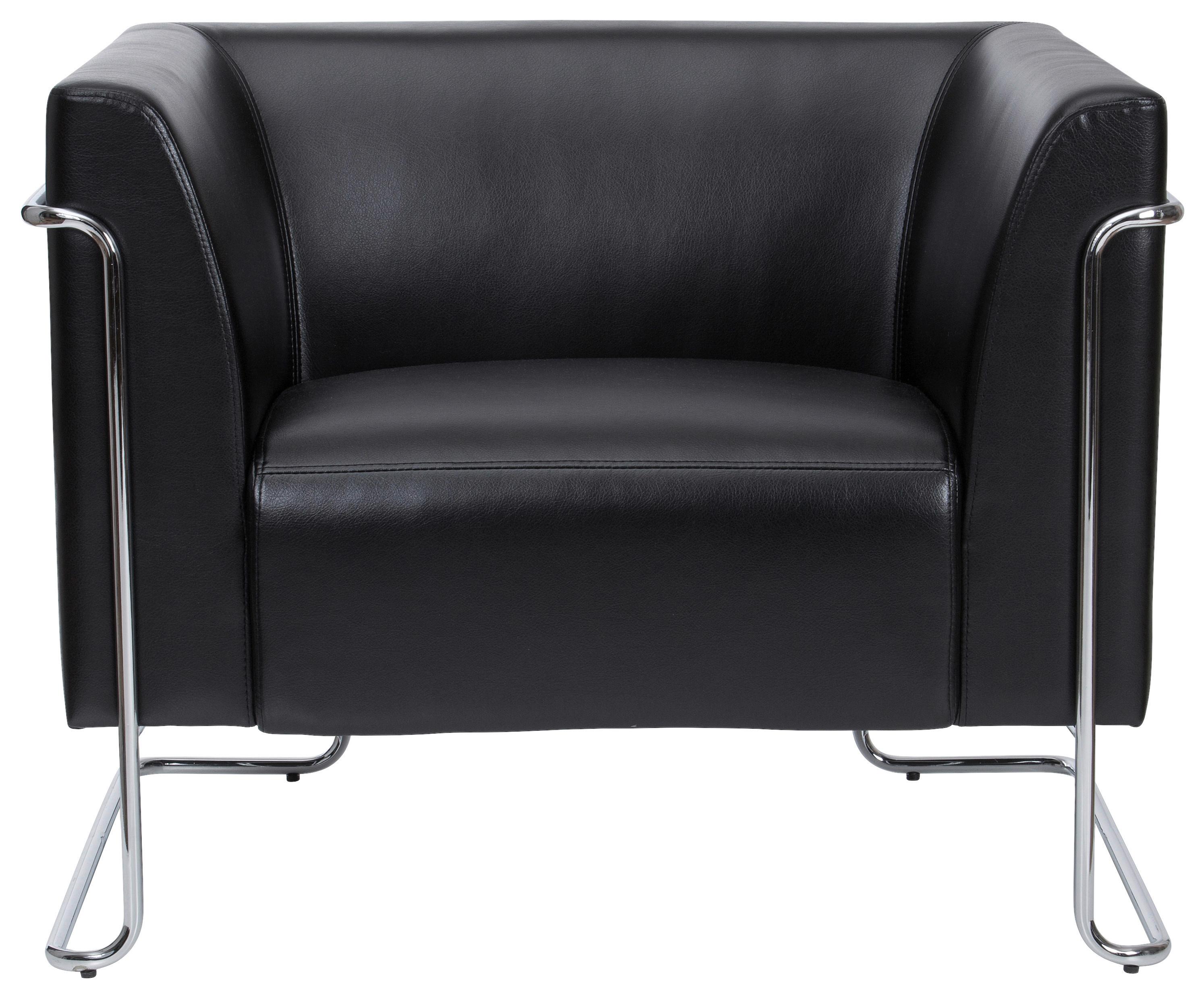 Fotelj Curacao, Črna - barve kroma/črna, Moderno, kovina/tekstil (88/74/74cm) - MID.YOU