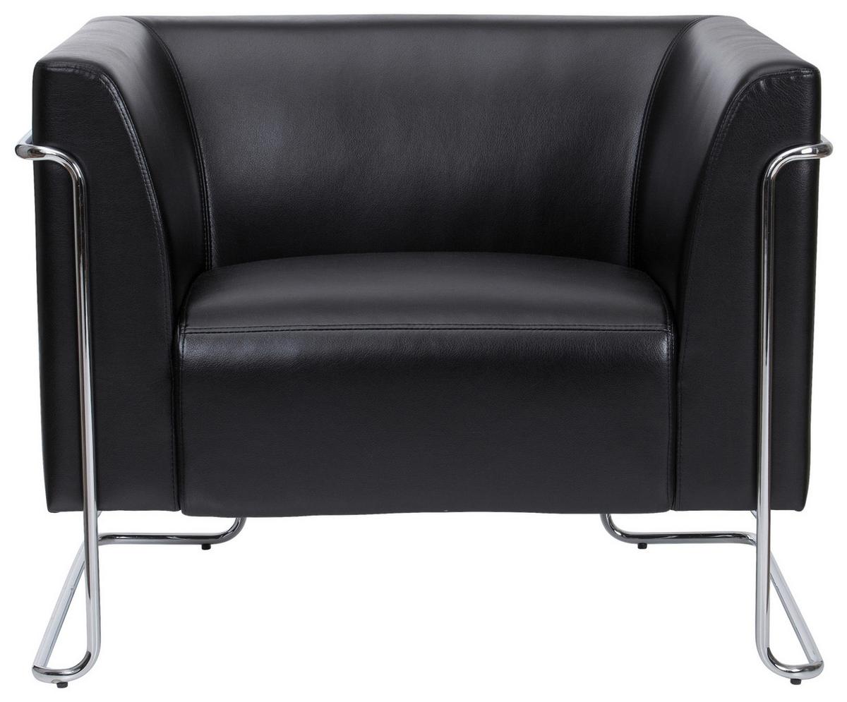 Fotelj Curacao, Črna - barve kroma/črna, Moderno, kovina/tekstil (88/74/74cm) - MID.YOU