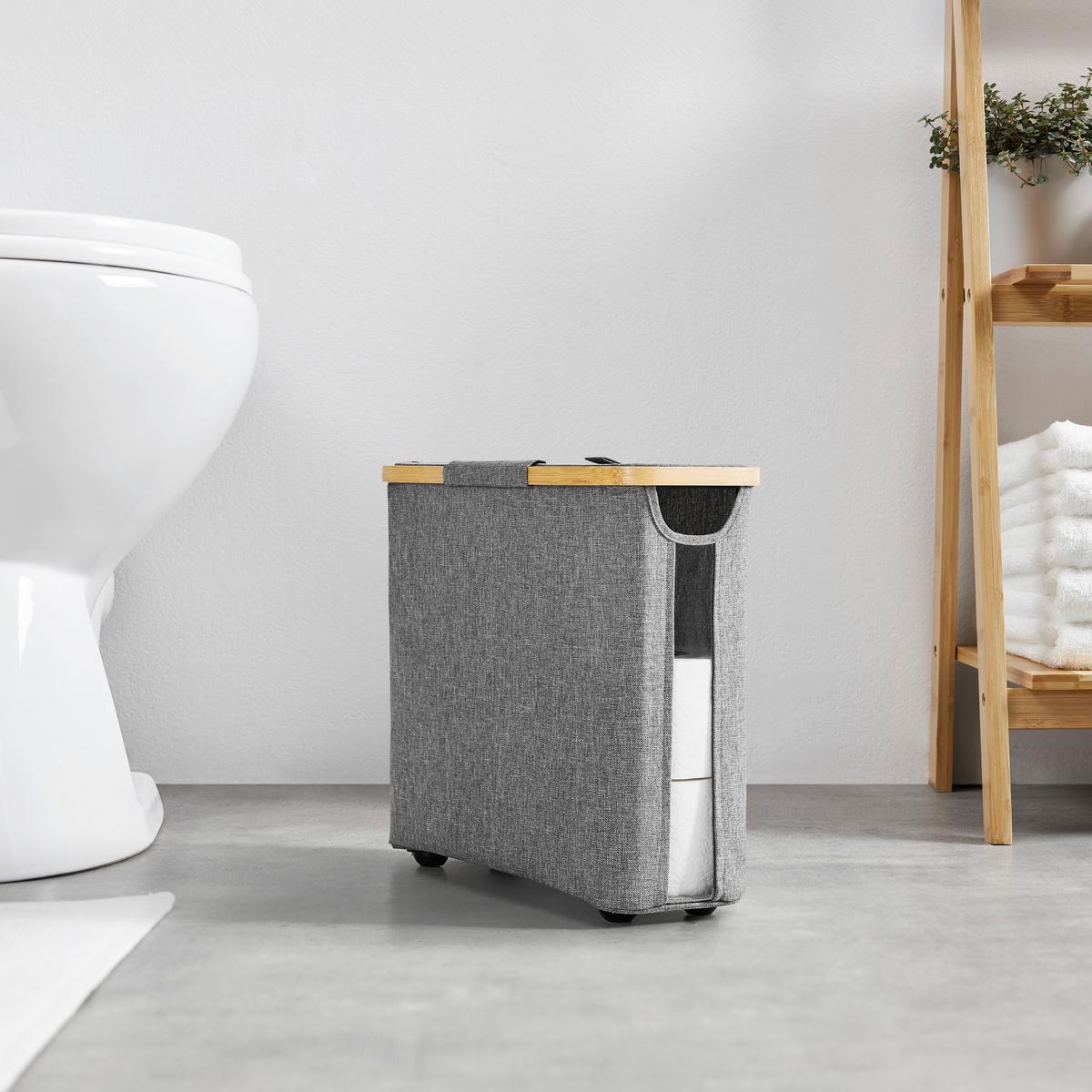 Suport pentru hârtie igienică Andre - gri, Konventionell, plastic/materiale naturale (45/15/37cm) - Mömax
