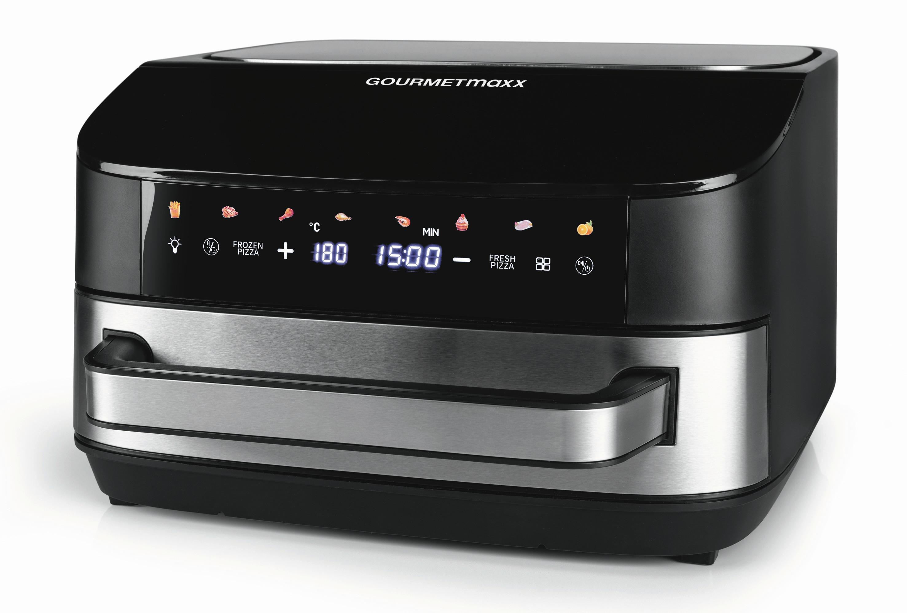 FRYTKOWNICA BEZTŁUSZCZOWA 16428 - kolor srebrny/czarny, Basics, tworzywo sztuczne/metal (32,5/41/24cm) - GOURMETMAXX