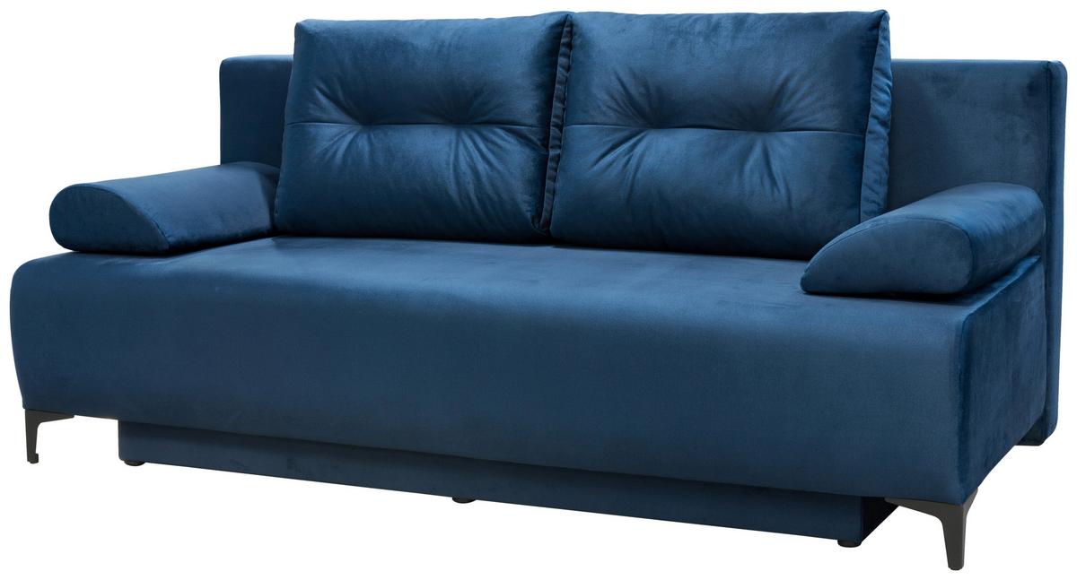 Zofa Boxspring Viera, Temno Modra, Ležišče, Predal - črna/temno modra, Moderno, kovina/tekstil (201/100/105cm) - Mömax