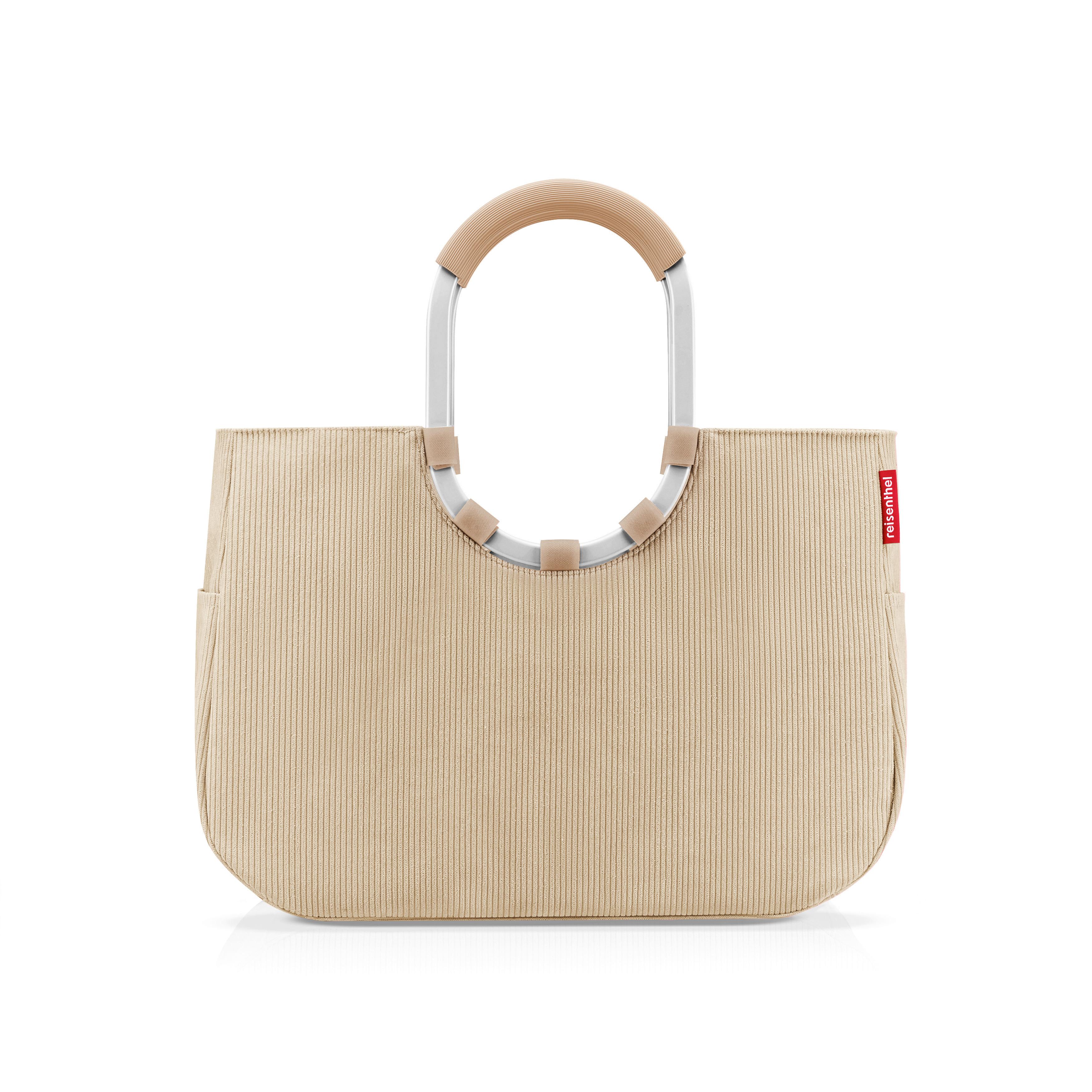 TORBA NA ZAKUPY LOOPSHOOPER L CORD EXCLUSIVE - beżowy, Basics, tkanina (46/34,5/25cm) - Reisenthel