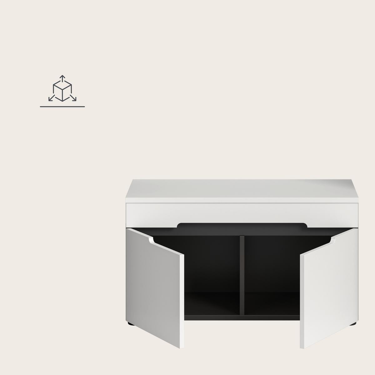 Garderobna Klop Canu, Bela, Siva - siva/črna, Design, umetna masa/leseni material (80/45/37cm) - Livetastic