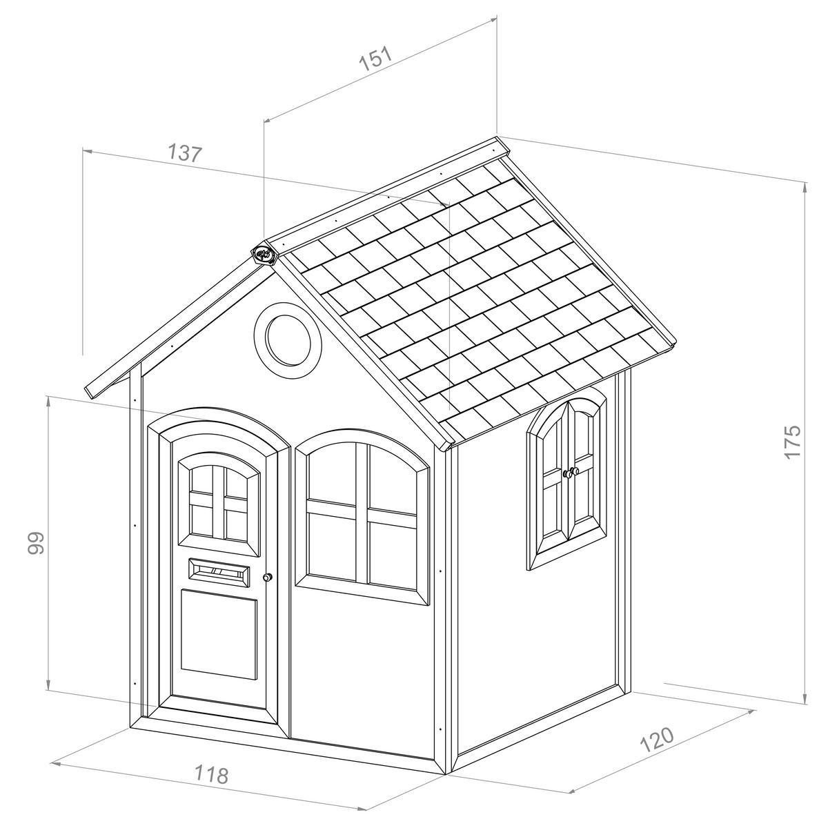 Spielhaus Julia aus Zedernholz - Braun/Weiß, Basics (137/175/151cm) - Ambia Garden