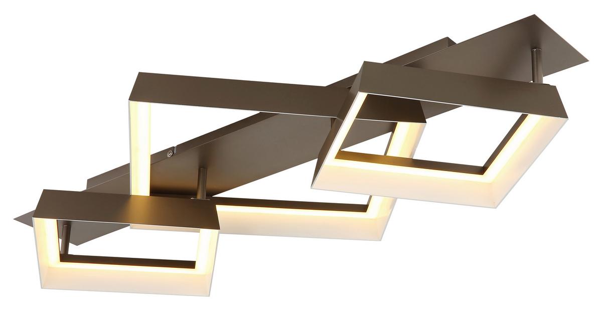 Led Svjetiljka Stropna 48049d2 Syrakus - bijela/smeđa, Design, metal/plastika (85/49,5/12cm) - Globo