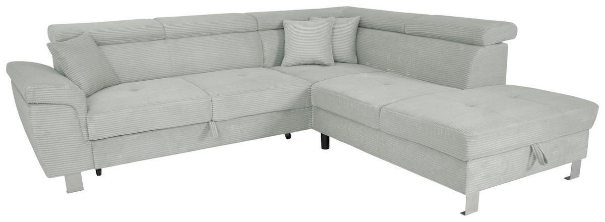 NAROŻNIK PINK - kolor srebrny/szary, Design, metal/tkanina (257/226cm) - Xora